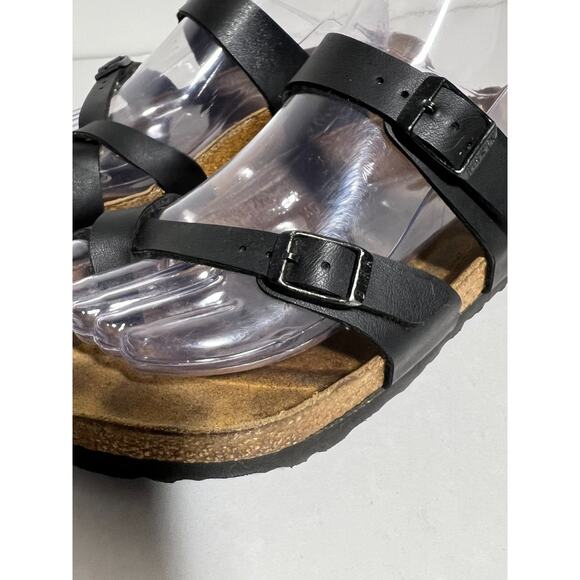 Birkenstock Black Birko Flor Mayari Toe Thong Adjust Sandal 38 Reg-Wide 7-7.5 - Picture 2 of 8